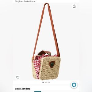 Gingham Basket Bag